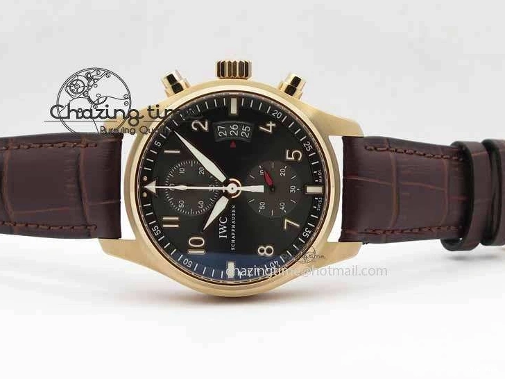 MIROTIME 0725 Pilot Chrono RG 3878 V6F Best Edition Gray Dial On Brown Leather Strap A Contemporary 7254
